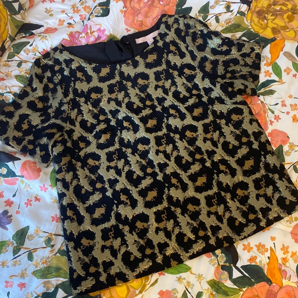 Hutch sparkly leopard print top, anthropologie